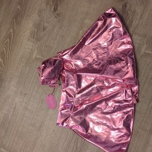 Avidlove chrome pink skirt and g-string thong size large